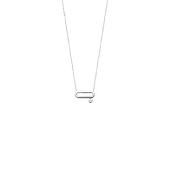 Collier argent femme zircon mobile