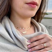 Collier plaqué or Plume