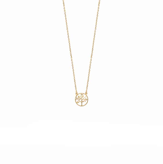 collier plaqué or arbre de vie