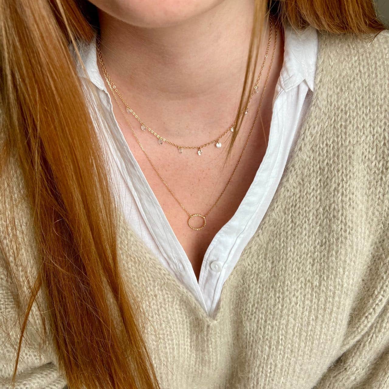 Collier cercle plaqué or