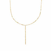 Collier plaqué or scintillant forme Y