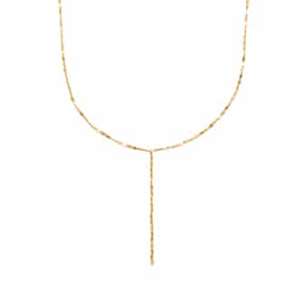 Collier plaqué or scintillant forme Y