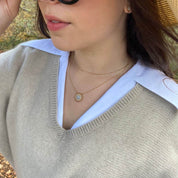 Collier soleil nacre plaqué or