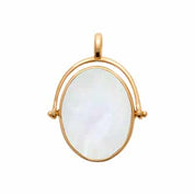 pendentif plaqué or réversible nacre