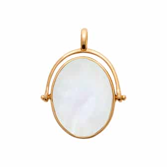 pendentif plaqué or réversible nacre
