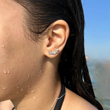 Boucles puces zircon argent