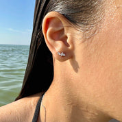 Boucles puces zircon argent