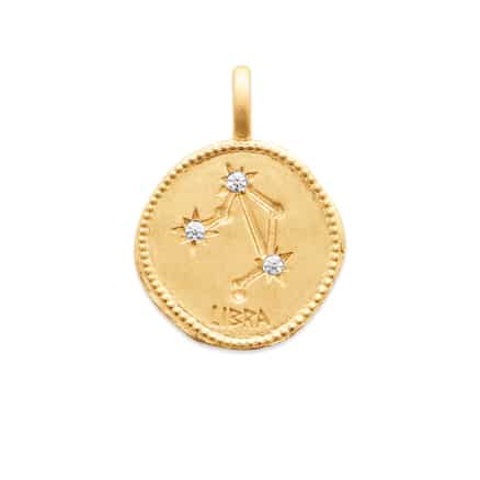Pendentif signe du zodiaque plaqué or Constellation Balance