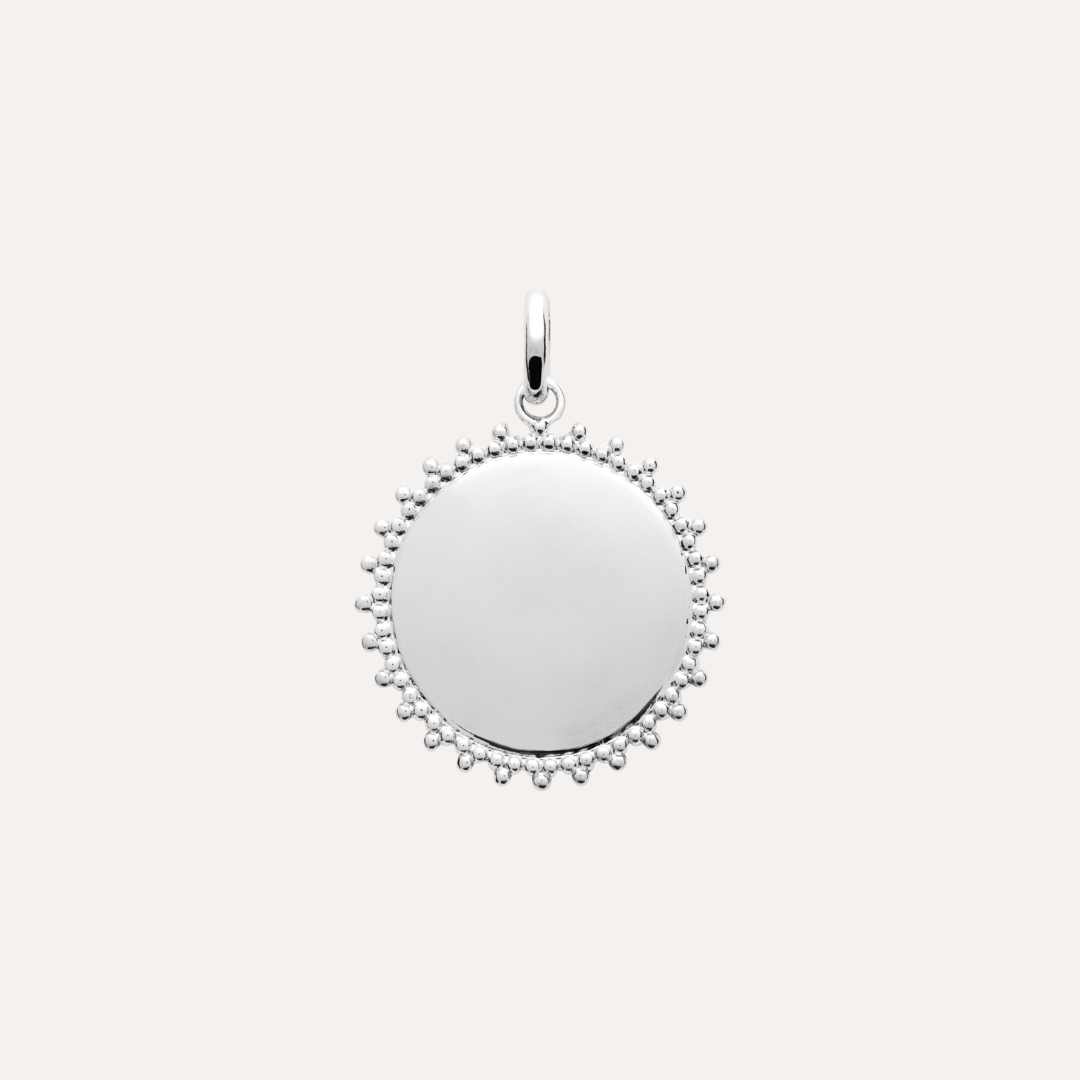 Collier pendentif médaille argent