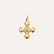 Pendentif croix plaqué or et zirconium