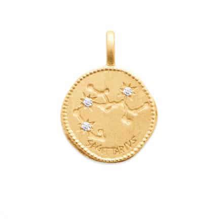 Pendentif signe du zodiaque plaqué or Constellation Sagitaire