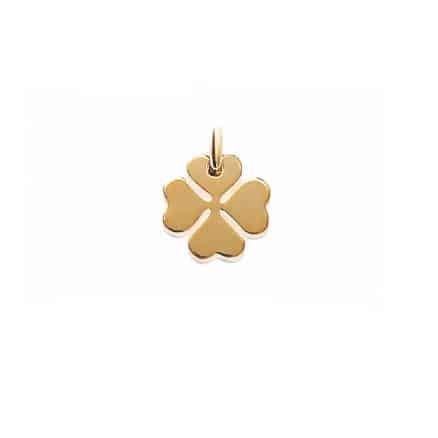 Pendentif plaqué or trèfle à 4 feuilles