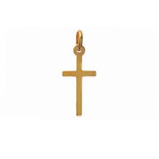 gros plan pendentif croix en plaqué or