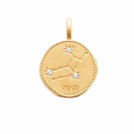 Pendentif signe du zodiaque plaqué or Constellation Vierge