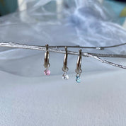 Boucles créoles argent pierre colorée