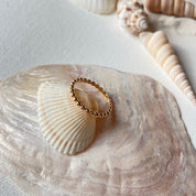 bague perlée plaqué or