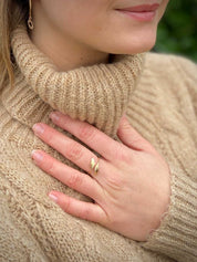 bague plaqué or plumes