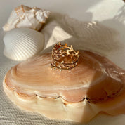 Bague plaqué or feuillage zircon