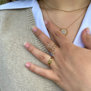 Bague plaqué or pierre fine péridot