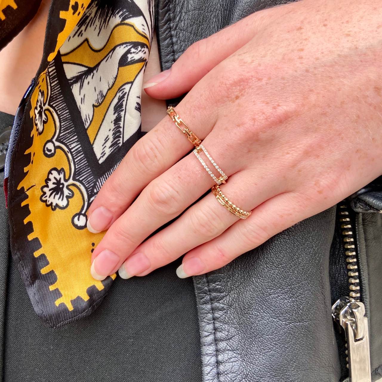 Bague double barrette plaqué or Ludivine