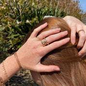 Bague plaqué or anneaux entrecroisés