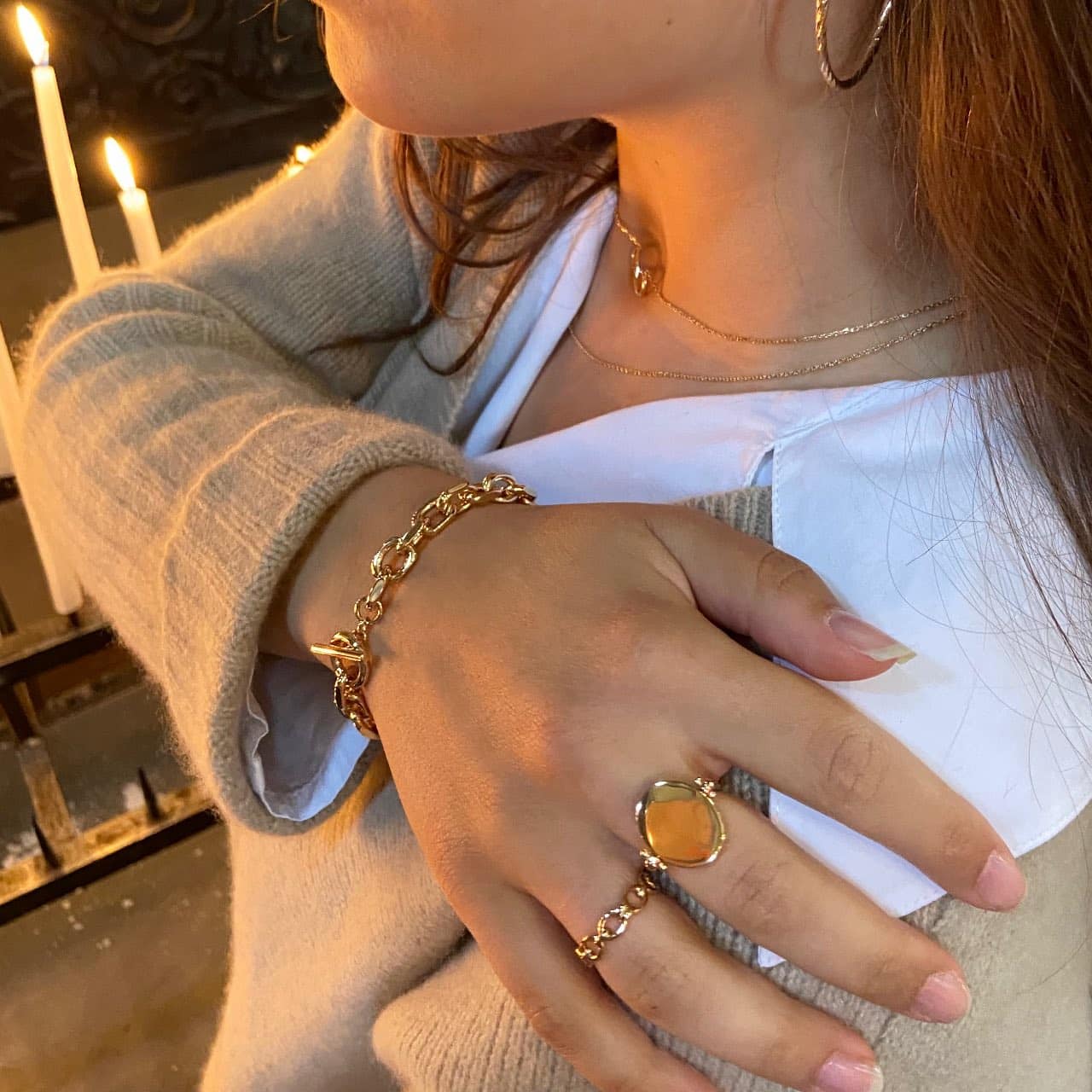 Bague plaqué or réversible