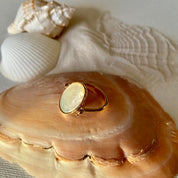 Bague plaqué or réversible côté nacre