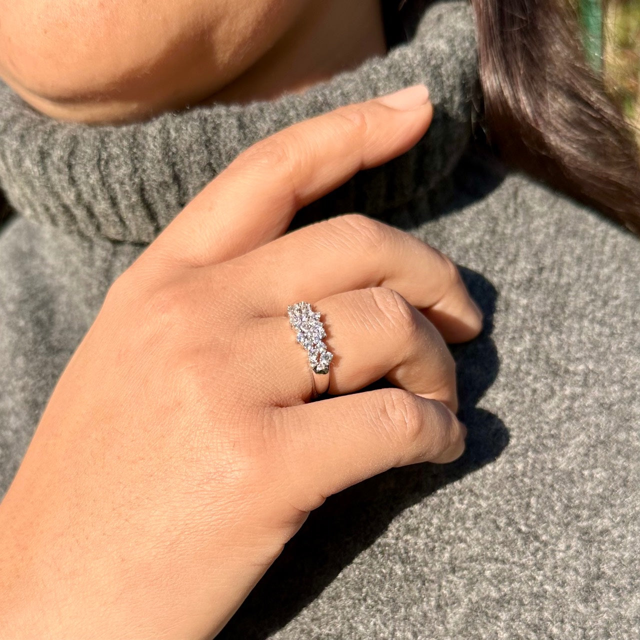 Bague argent multi zirconium