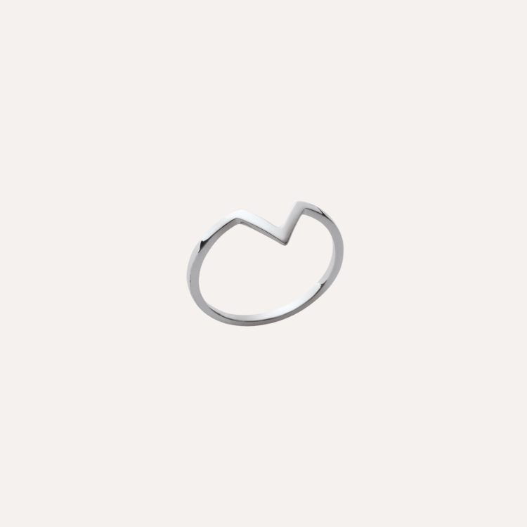 Bague argent forme V