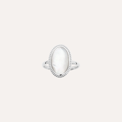 Bague argent nacre pierre ovale