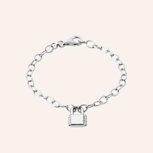 Gros bracelet cadenas argent Cléo