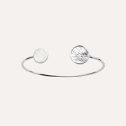 Bracelet jonc argent nacre iris