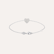 Bracelet coeur argent