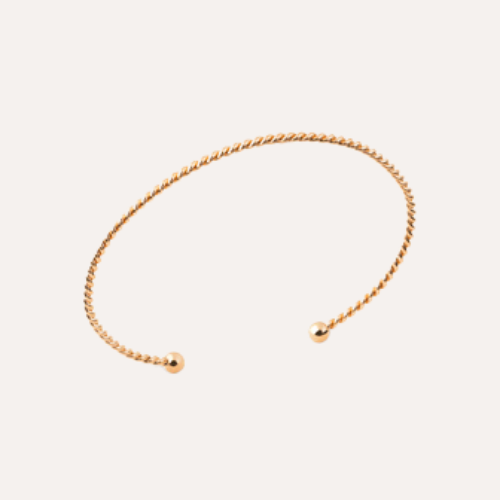 Bracelet jonc plaqué or torsadé