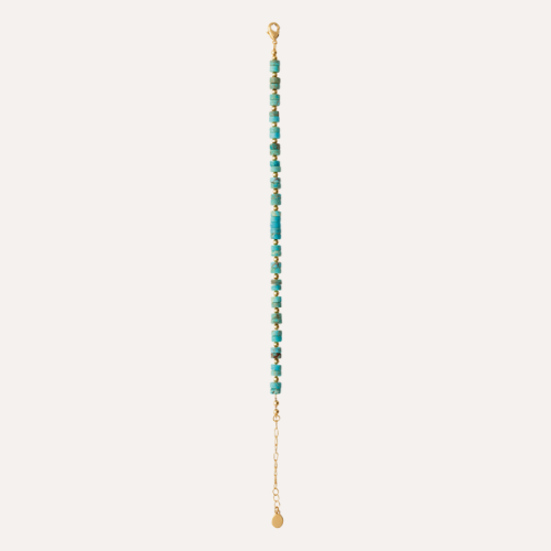 Bracelet plaqué or jaspe bleu turquoise