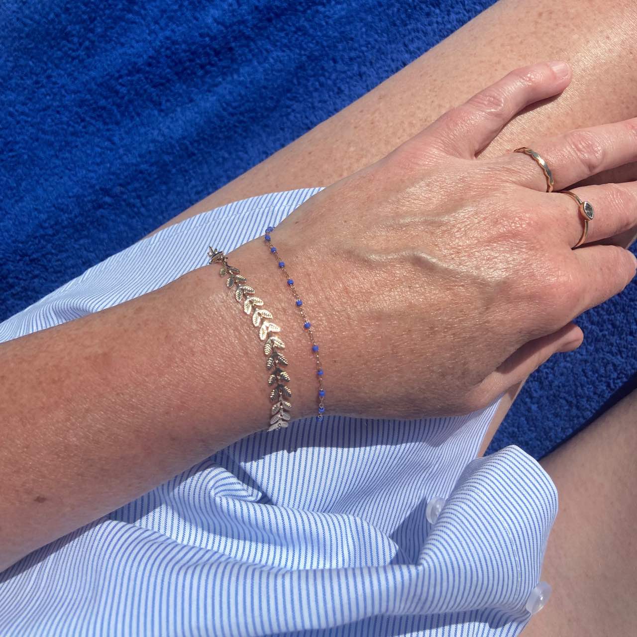 bracelet perles miyuki bleu