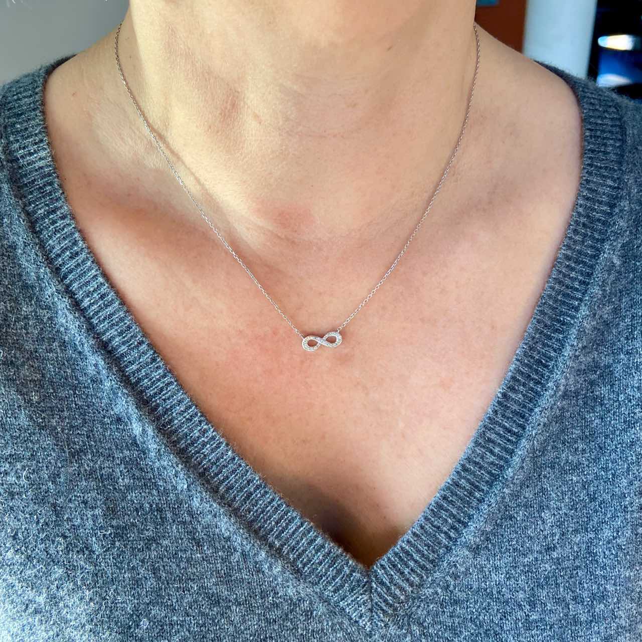 collier infini argent serti zirconiums