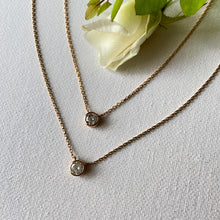 Duo de colliers zircon serti clos plaqué or