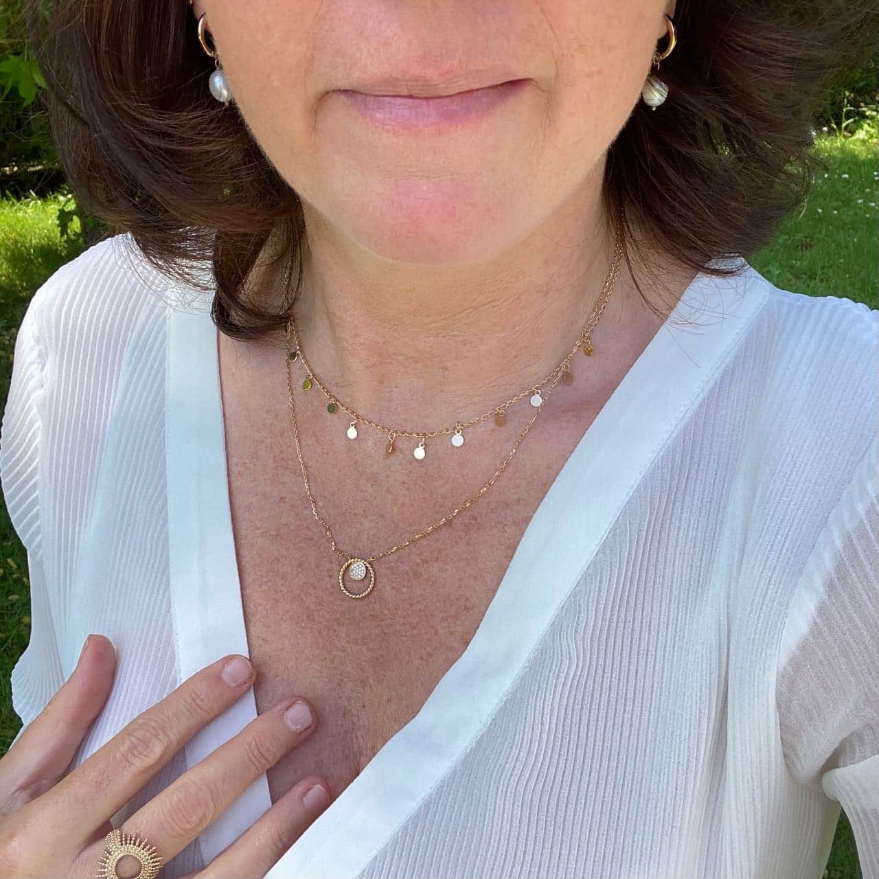 collier plaqué or zircon