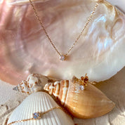 Collier plaqué or zircon rond