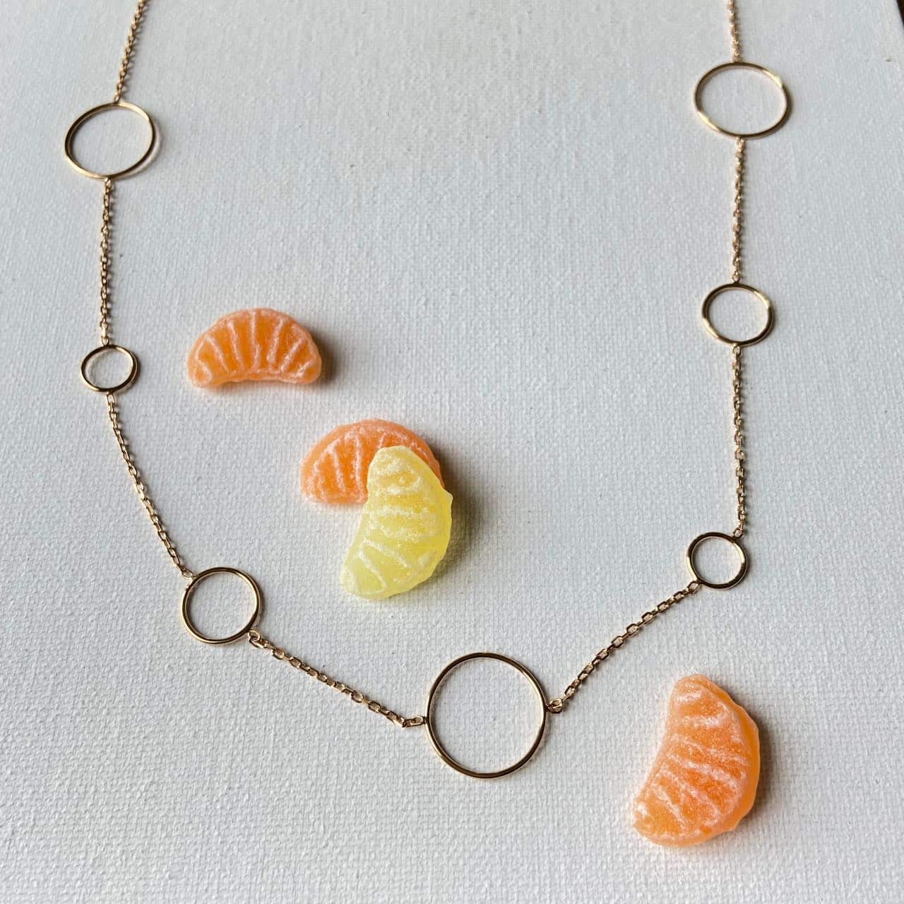 Collier sautoir plaqué or 18 k