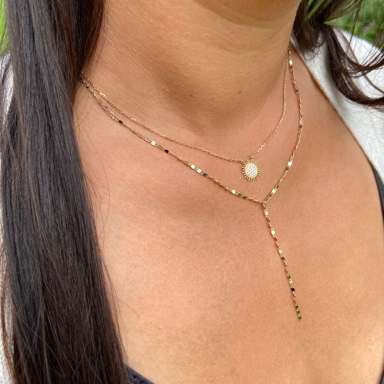 Collier soleil plaqué or