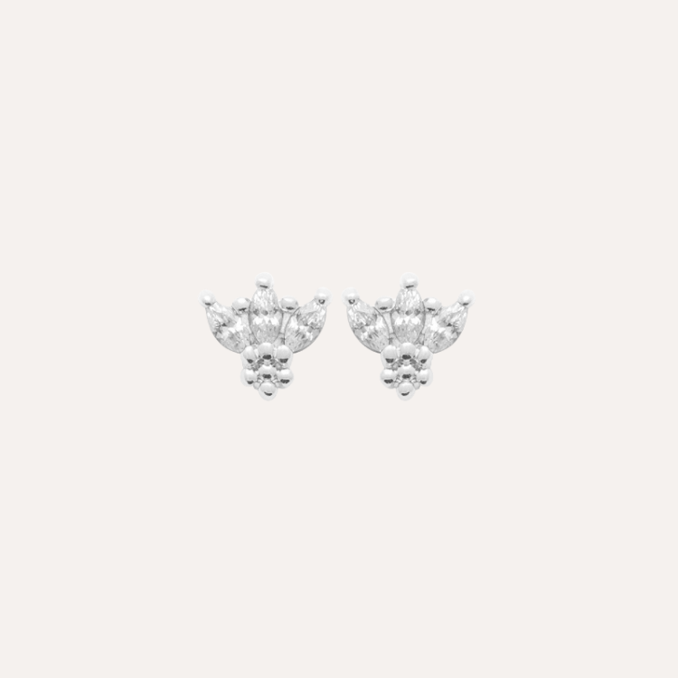 Boucles d'oreilles puces zirconium argent