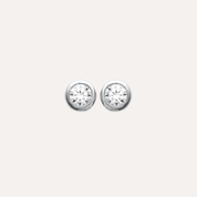 Boucles puces zircon argent