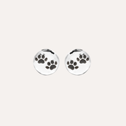 Boucles puces pattes de chat en argent
