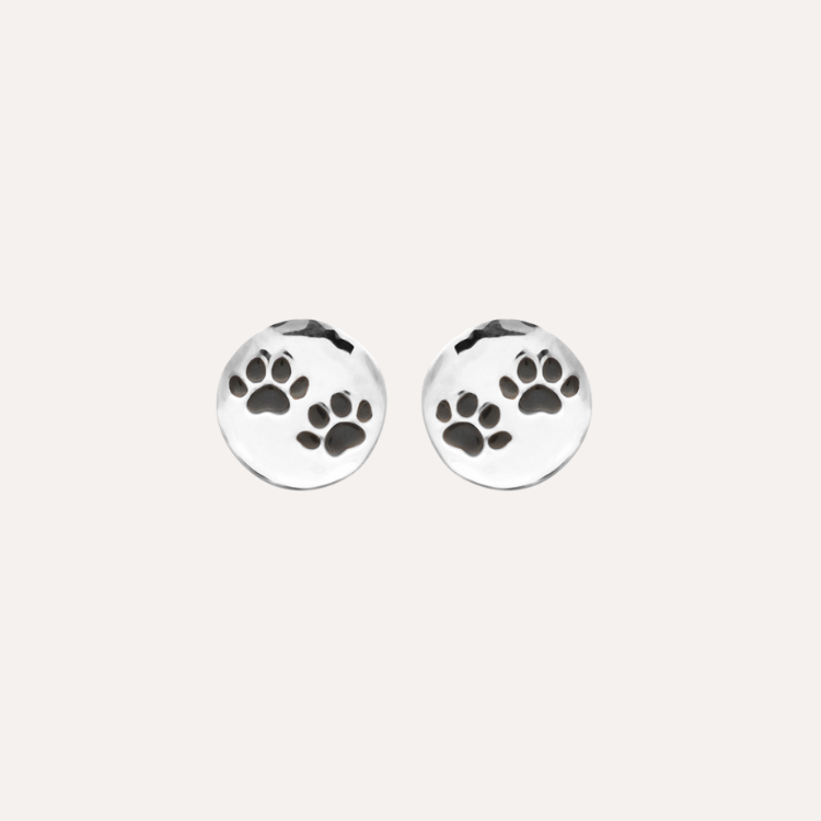 Boucles puces pattes de chat en argent