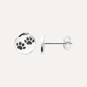 Boucles puces pattes de chien en argent