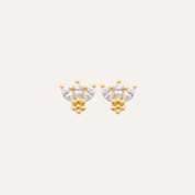 Boucles puces plaqué or zircon Giulia