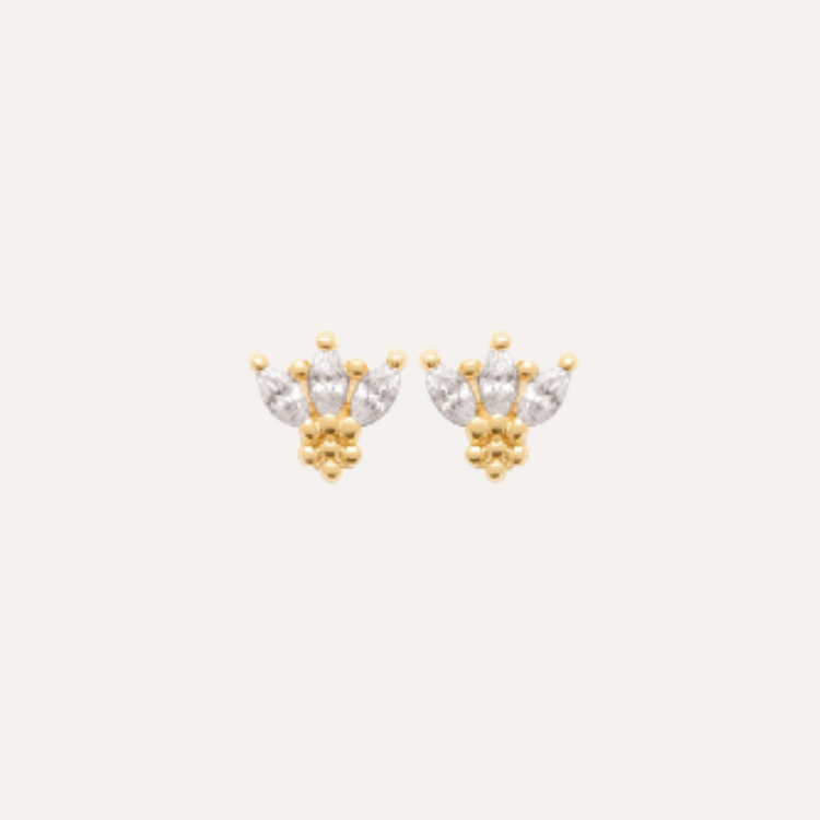 Boucles puces plaqué or zircon Giulia