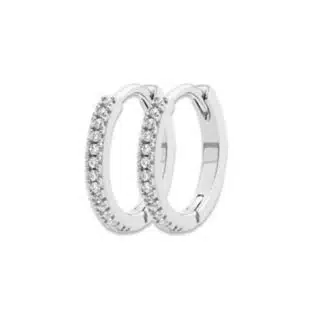 Boucle Oreille Créole argent zircon - Les Bijoux Chics